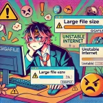 ギガファイル便のアップロードエラーの原因と解決方法図