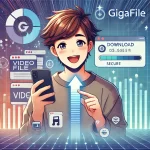 ギガファイル便でiPhoneに動画を保存する手順図